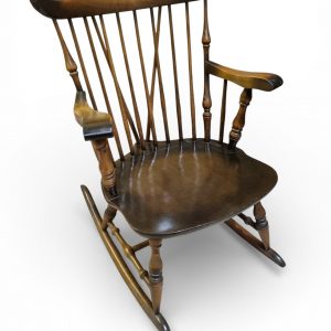 Vintage Windsor Style Rocking Chair / Original Cushion / Solid Wood / c.1960 - Image 6