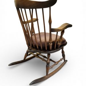 Vintage Windsor Style Rocking Chair / Original Cushion / Solid Wood / c.1960 - Image 4