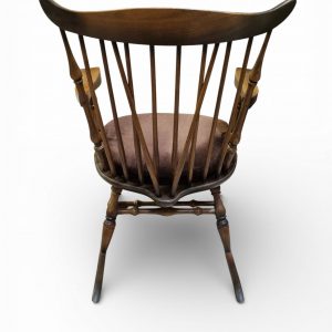 Vintage Windsor Style Rocking Chair / Original Cushion / Solid Wood / c.1960 - Image 3