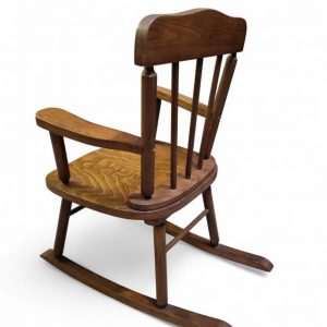 Vintage Children’s Wooden Rocking Chair / Solid Wood / Traditional Nursery Chair / c1970 - Image 7