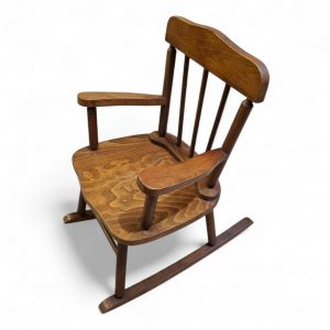 Vintage Children’s Wooden Rocking Chair / Solid Wood / Traditional Nursery Chair / c1970 - Image 6