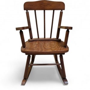 Vintage Children’s Wooden Rocking Chair / Solid Wood / Traditional Nursery Chair / c1970 - Image 4