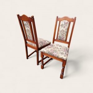 Vintage Old Charm Wood Bros Oak Dining Chairs / Set of 4 / c.1970s - Image 8