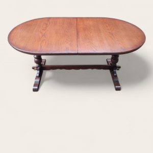 Vintage Old Charm Wood Bros Large Oak Extending Dining Table / Seats 6–8 / c.1970s / FREE DELIVERY - Image 10