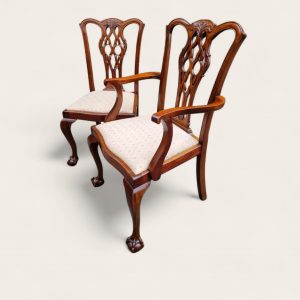 Antique Edwardian Chippendale Mahogany Dining Chairs / Set of 6 / Carved Back / c1910 - Image 13