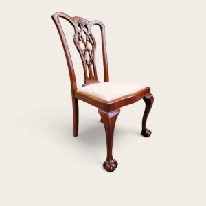Antique Edwardian Chippendale Mahogany Dining Chairs / Set of 6 / Carved Back / c1910 - Image 12