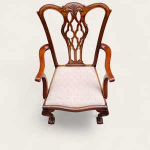 Antique Edwardian Chippendale Mahogany Dining Chairs / Set of 6 / Carved Back / c1910 - Image 11