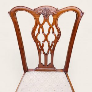 Antique Edwardian Chippendale Mahogany Dining Chairs / Set of 6 / Carved Back / c1910 - Image 9