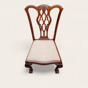 Antique Edwardian Chippendale Mahogany Dining Chairs / Set of 6 / Carved Back / c1910 - Image 5