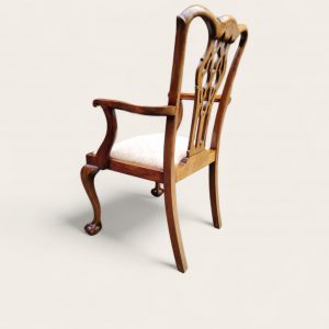 Antique Edwardian Chippendale Mahogany Dining Chairs / Set of 6 / Carved Back / c1910 - Image 4