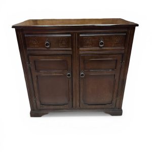 Vintage Priory Oak Sideboard Cabinet / Solid Wood / c.1960