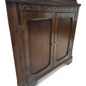 Vintage Priory Oak Corner Cabinet / c.1960 / Solid Wood - Image 9