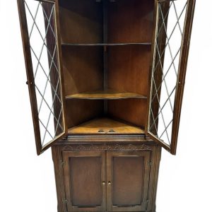 Vintage Priory Oak Corner Cabinet / c.1960 / Solid Wood - Image 8