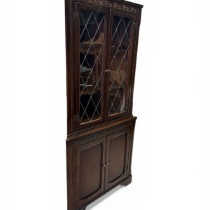 Vintage Priory Oak Corner Cabinet / c.1960 / Solid Wood - Image 7