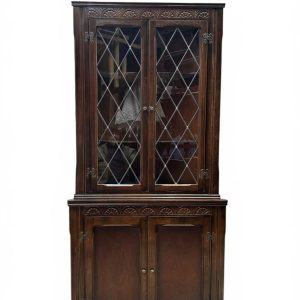Vintage Priory Oak Corner Cabinet / c.1960 / Solid Wood - Image 1