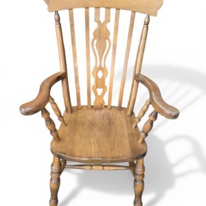 Vintage Solid Oak Armchair / Large & Heavy / c.1970 / FREE DELIVERY - Image 10