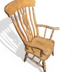 Vintage Solid Oak Armchair / Large & Heavy / c.1970 / FREE DELIVERY