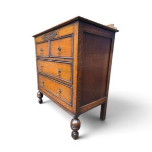 Antique Oak Chest of Drawers / Jacobean Revival /  1920 - Image 10