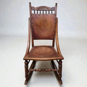 Antique Edwardian Century Beech Floral Occasional Rocking Chair / FREE DELIVERY - Image 9