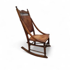 Antique Edwardian Century Beech Floral Occasional Rocking Chair / FREE DELIVERY - Image 4