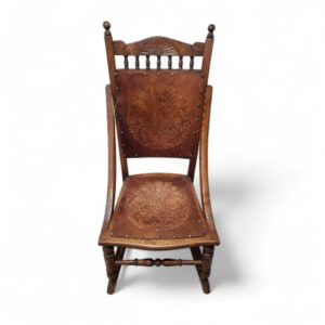 Antique Edwardian Century Beech Floral Occasional Rocking Chair / FREE DELIVERY - Image 5