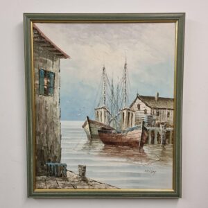 Vintage Oil Painting on Canvas / Signed Morley / Framed Seascape / c1970 / FREE DELIVERY