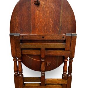 Antique Edwardian Oak Folding Table / Gateleg Style / c1910 - Image 7