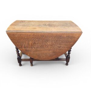 Antique Large Oak Gateleg Dining Table / c.1910 - Image 7