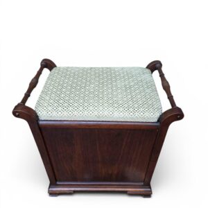 Antique Style Carved Mahogany Piano Stool / Storage Bench / c1940 - Image 4