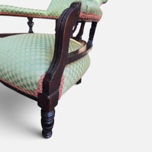 Antique Late Victorian Upholstered Tub Chair / c1890 - Image 10