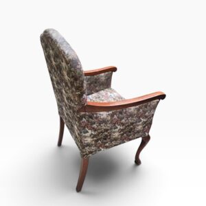 Antique Oak Upholstered Fireside Armchair / c.1920 - Image 8