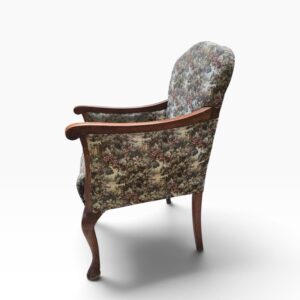 Antique Oak Upholstered Fireside Armchair / c.1920 - Image 9