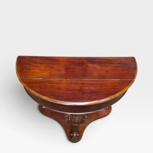Antique William IV Mahogany Demi-Lune Console / Side Table / c1850 - Image 8