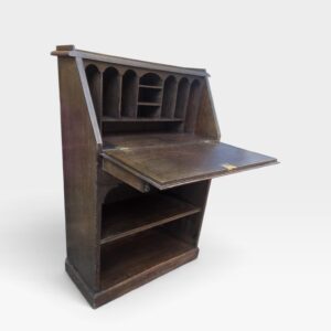 Antique Oak Writing Bureau Desk with Original Keys / c.1900 - Image 7