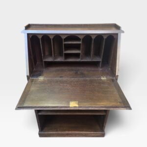 Antique Oak Writing Bureau Desk with Original Keys / c.1900 - Image 10