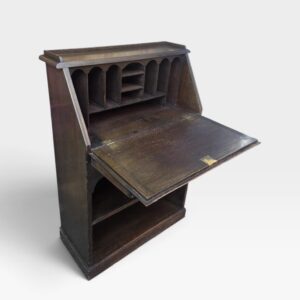 Antique Oak Writing Bureau Desk with Original Keys / c.1900